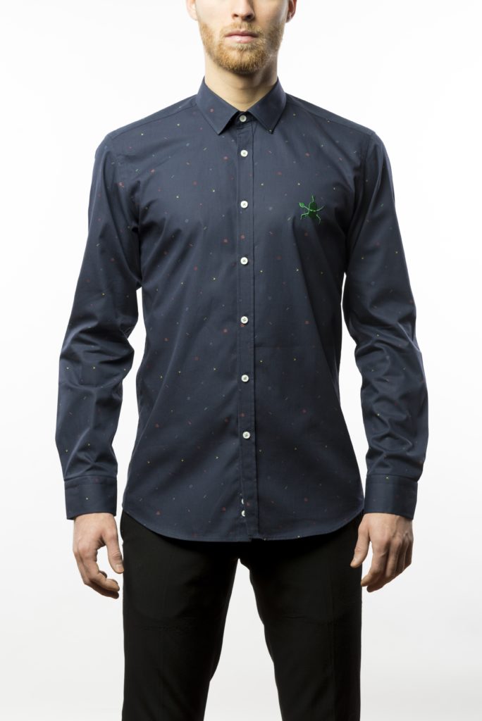 Chemisier, imprimé graphique, col de chemise, manches longues | tous